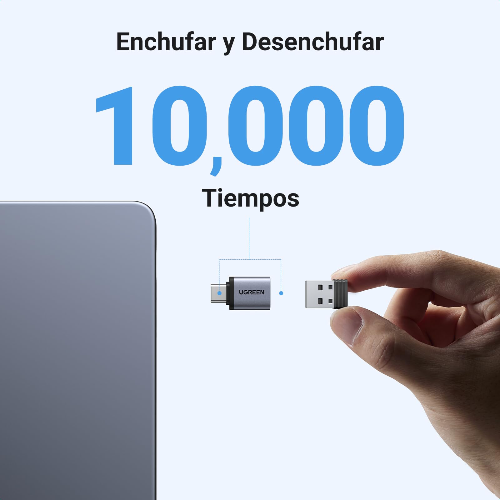 UGREEN Adaptador USB a Tipo C 3.2 10Gbs 2 Piezas Macho a Hembra Conversor USB C OTG Thunderbolt 3
