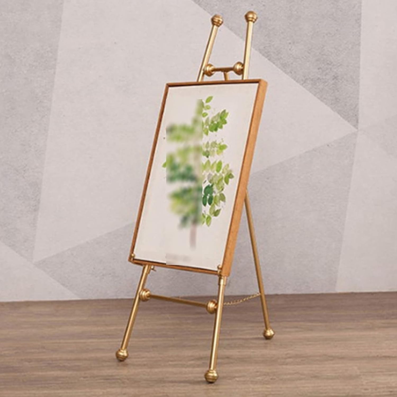 Supporto per pittura, 120/150 cm di altezza, regolabile, cavalletto artistico portatile per adulti, robusto cavalletto pieghevole in metallo, per matrimoni, mostre, oro (120 cm)