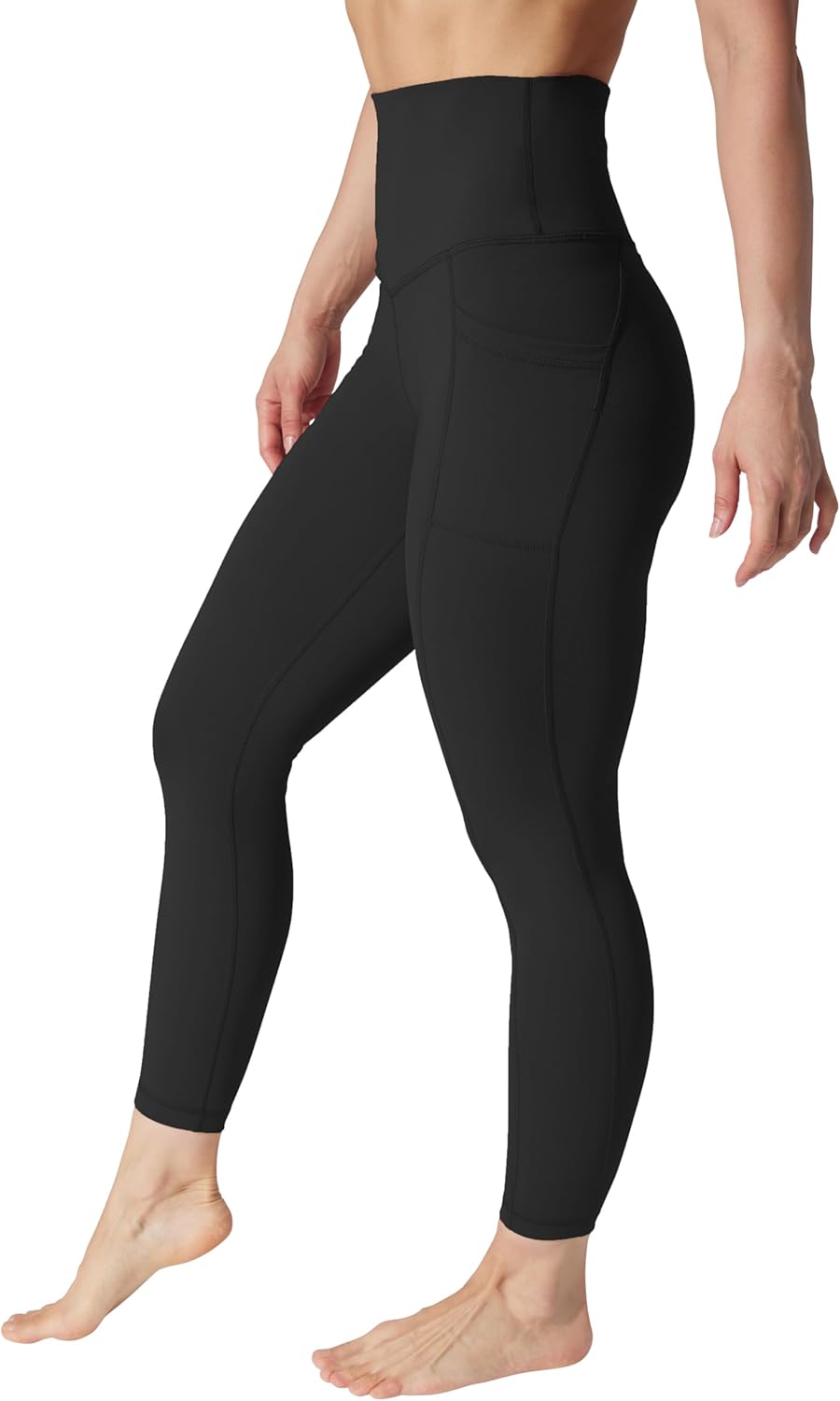 90 Degree By Reflex Squat Proof Elastic Free Super High Waisted Tummy Control Ankle Leggings with Pockets - Image 3