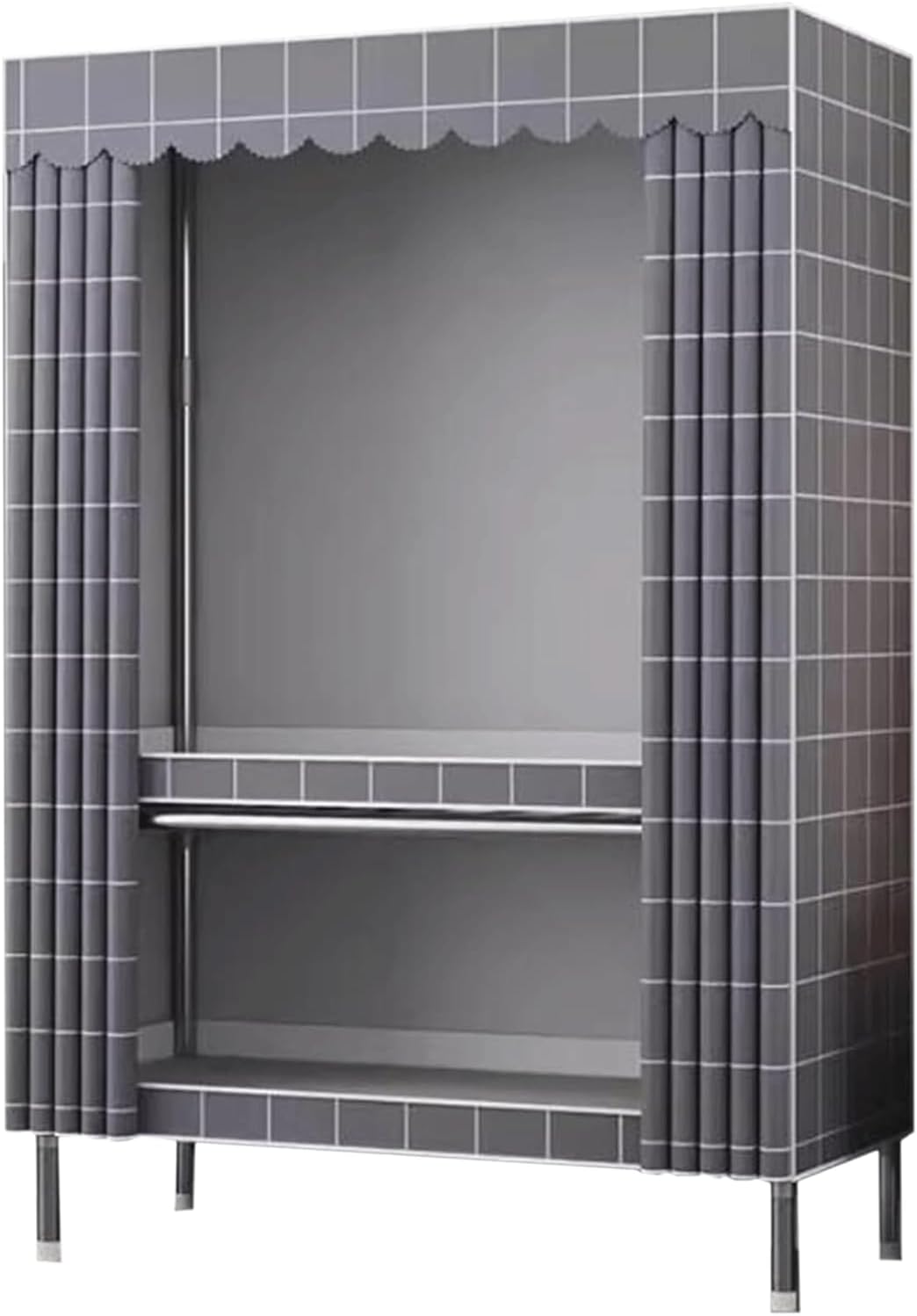 Closet All Steel Frame Wardrobe Closet for Bedroom Hanging Large Clothes Closet with Thicken Cloth Cover Portable Closet