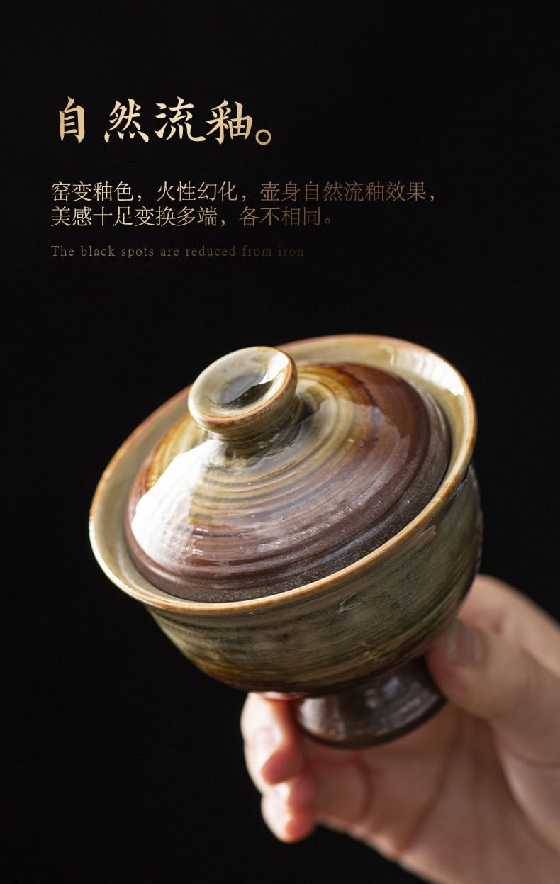 Handcrafted Porcelain Gaiwan Tea Cup for Gongfu Tea Brewing-style1