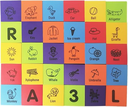 Miniatura 4 de MOBU Bloques de construcción de espuma para niños pequeños, 30 piezas de bloques de números de letras del alfabeto de 2 pulgadas con bolsa de