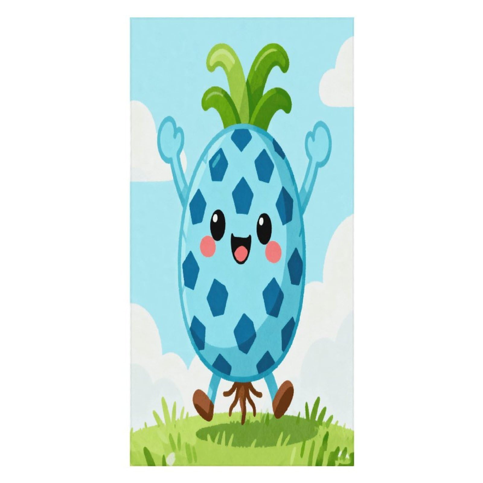 FekiLoot Pineapple Light Blue Beach Towel Oversized Bath Towel Ultra Soft Pool Towel Cozy Swim Towel Silky Lounge Towel Quick Dry Travel Towel Gentle Absorbent Towel for Adults Women Men