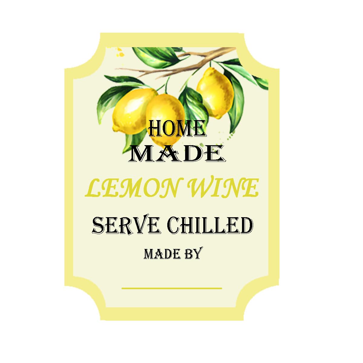 18 Etichette al Limone Fatte in Casa per Bottiglie di Vino e Bevande, Adesive Fai da Te (5 x 7,6 cm)