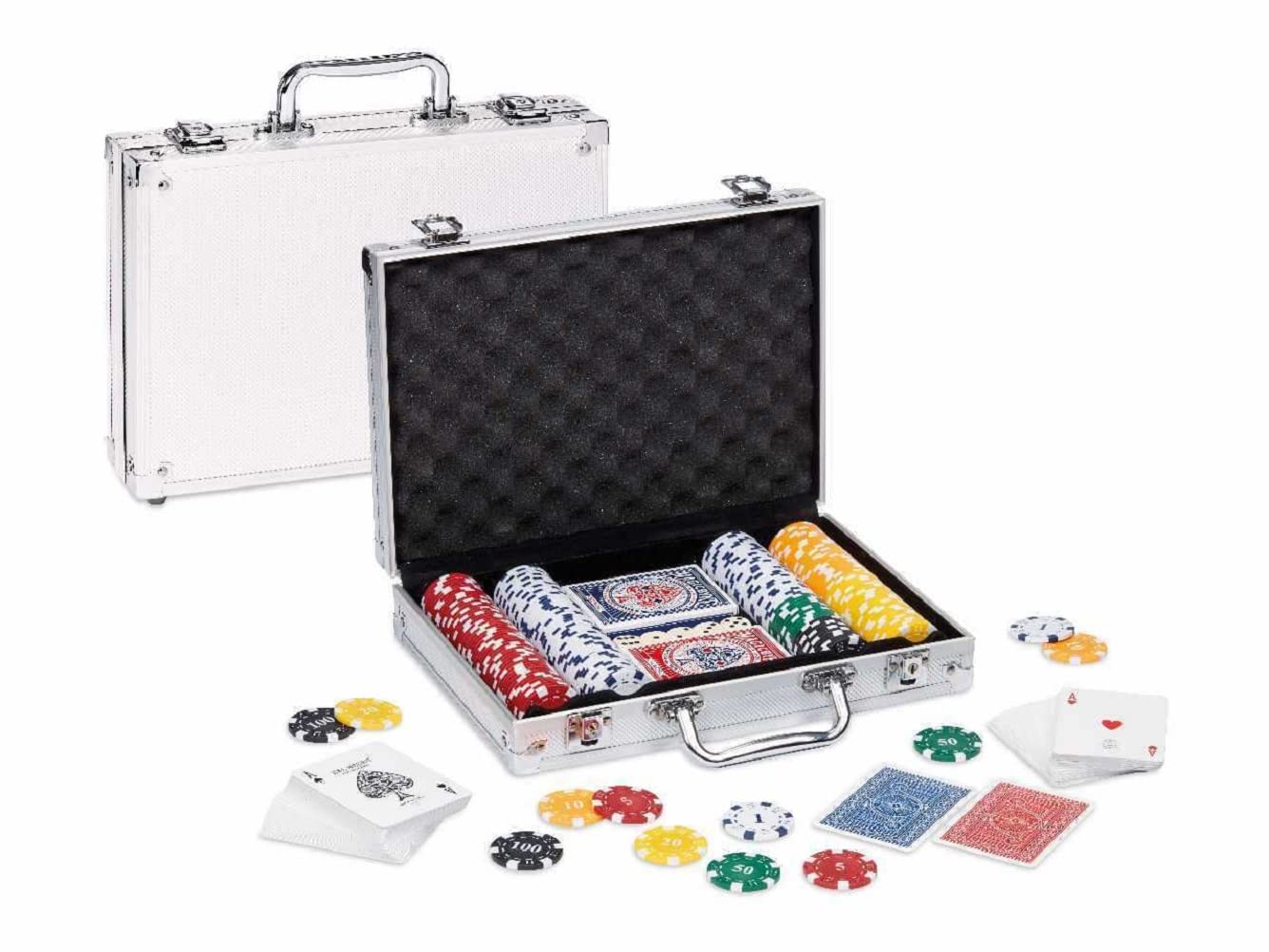 Valigetta Poker 200 Fiches da Viaggio in Alluminio Set Regalo