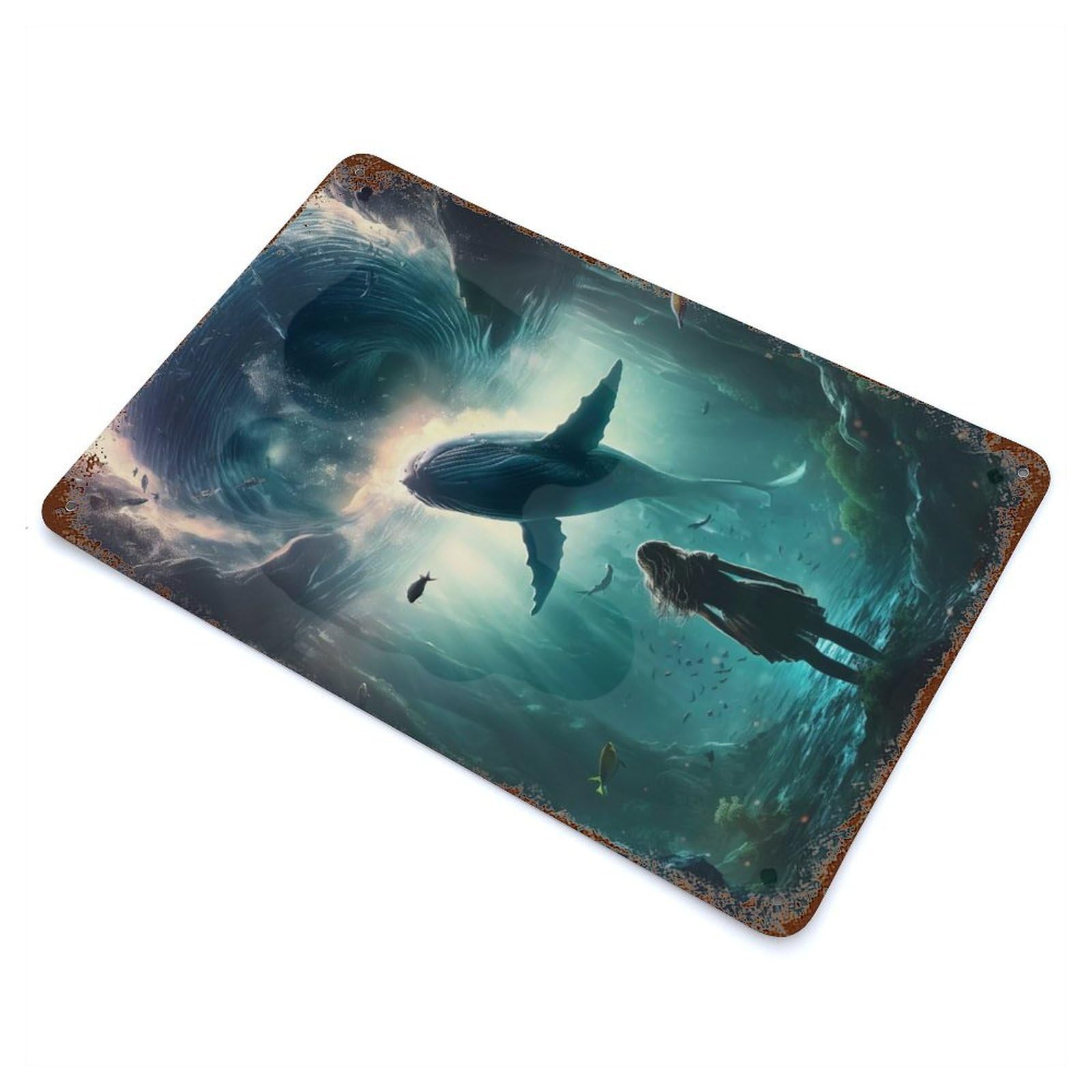 Marine Dreamscape Retro Metal Sign 11.8"x7.9", for Pub, Kitchen And Man Cave Decor, Industrial Home Decor