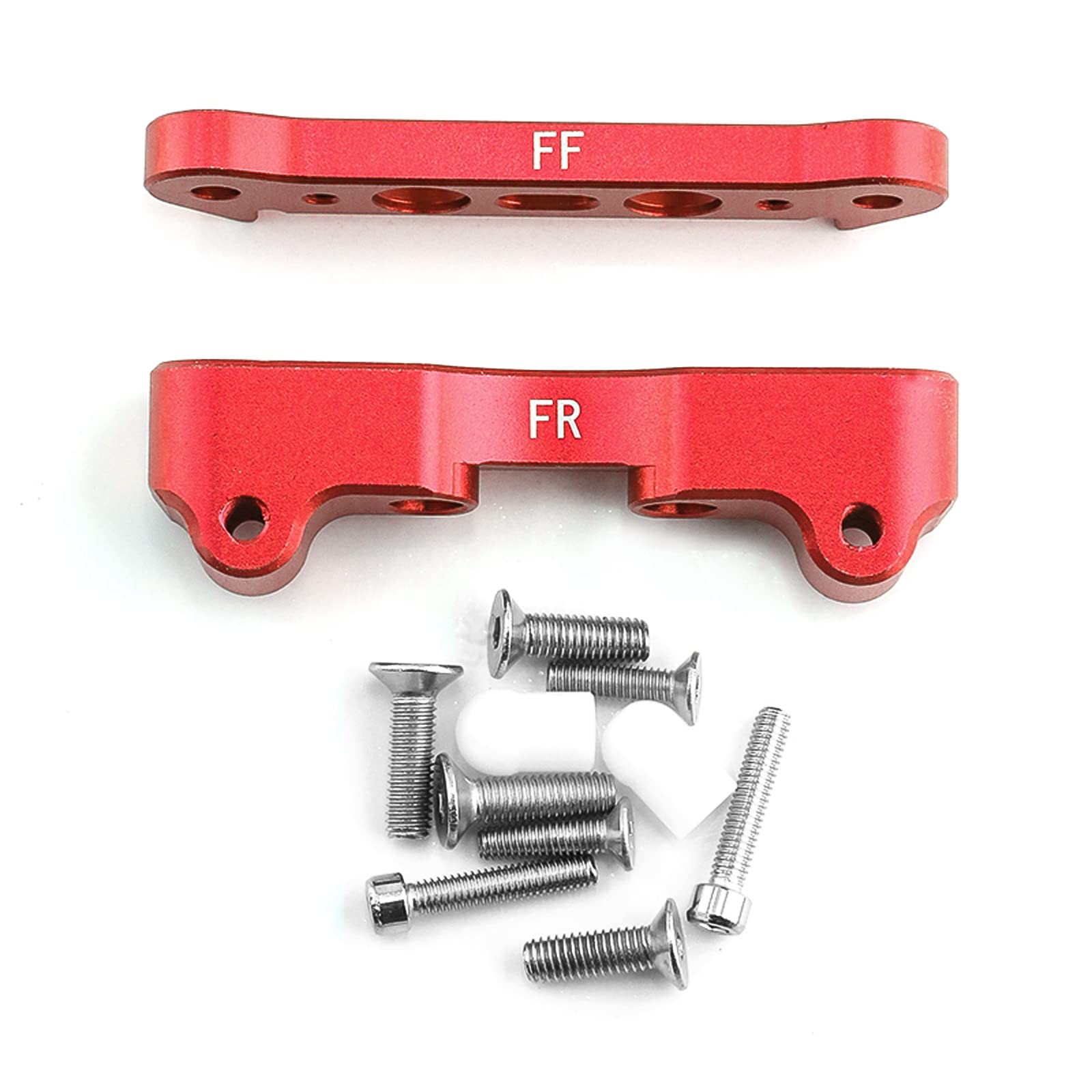Suspension Mount Hanger Lower Arm Mount Set Front Alum Alloy 2pcs w/Steel Hinge Pin 5x96mm 2pcs for 1/5 Arrma Kraton 8S Outcast 8S ARA330556 ARA330594 ARA330581 Upgrade Parts (Red)