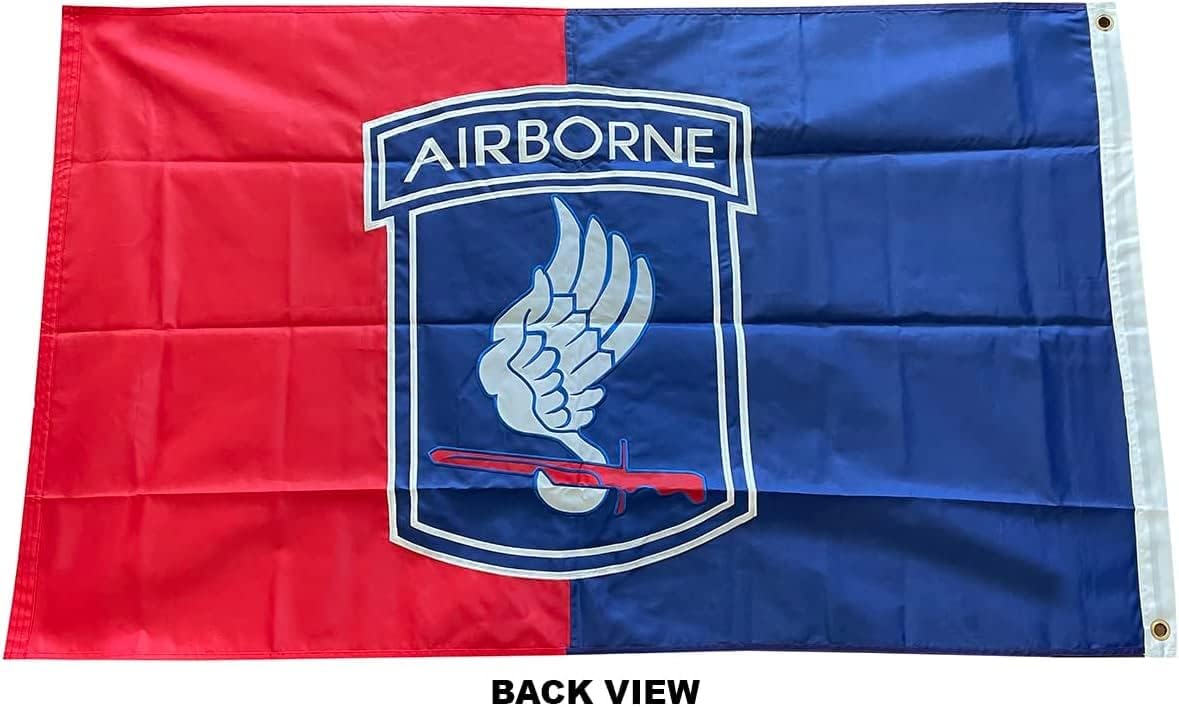 4 Less Co 3x5 AIRBORNE 173rd Flag Nylon Embroidered Double Sided (Blue Red)