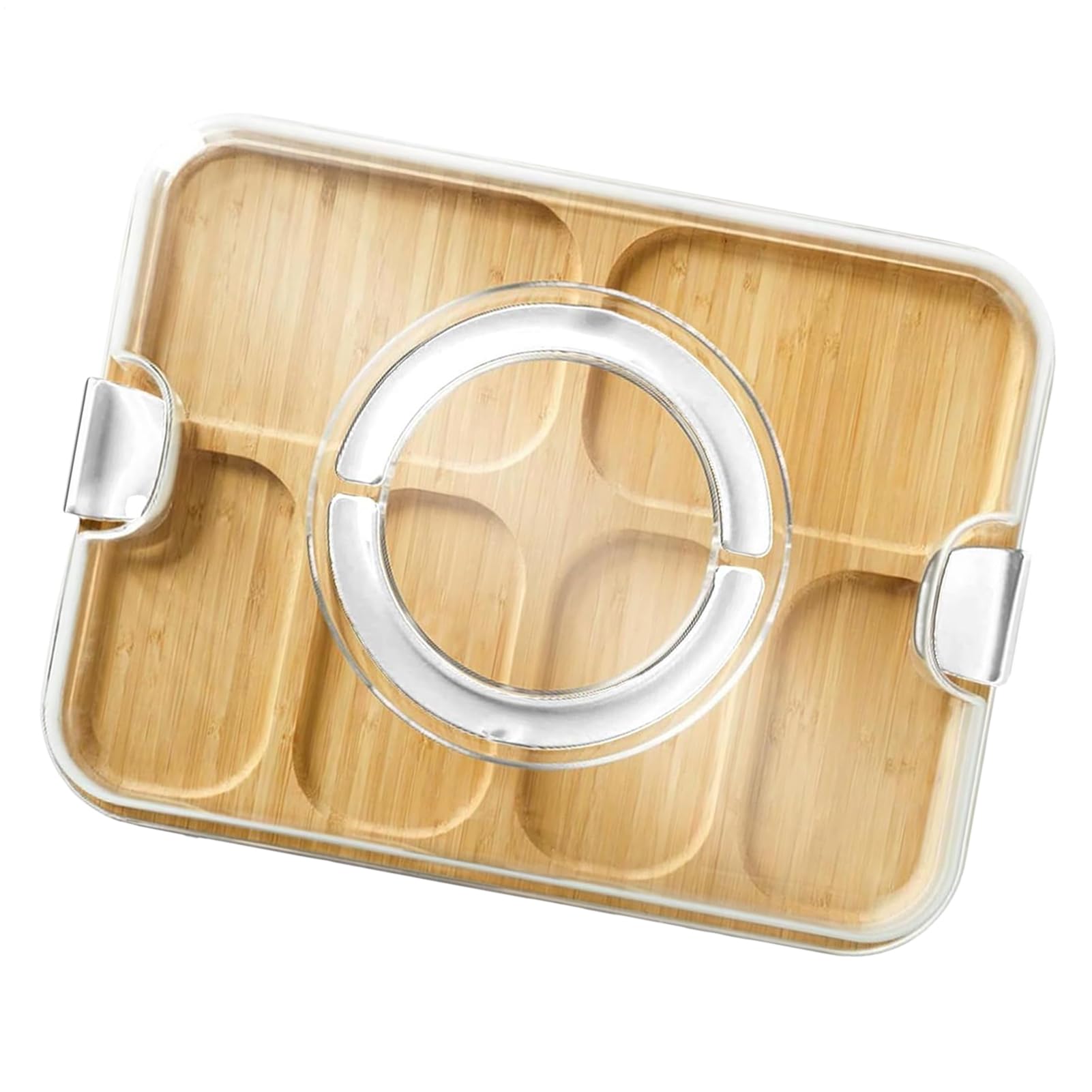Tablas de Cortar para Cocina, Tablas De Madera Para Cocina, Contenedor De Almacenamiento Bandeja De Servir Con Tapa Para Charcutería Queso Camping Hogar Fiesta Al Aire Libre