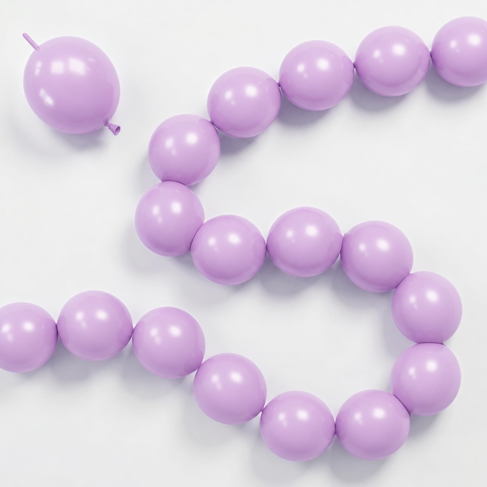 Light Purple Linking Balloons, 100PCS 6 Inch Lavender Quick Link Balloons