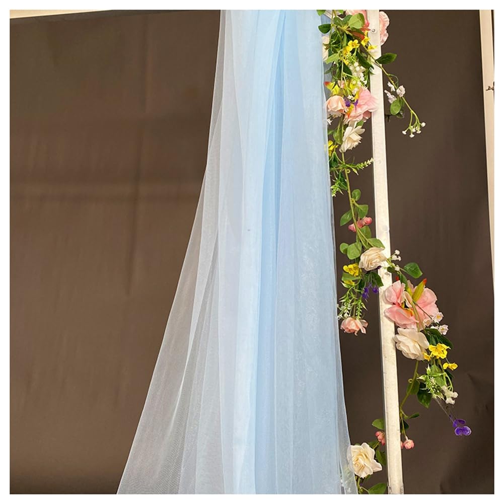 Rideau en tulle pour arche de mariage, fond photo, cantonnière - Décoration à main levée - Voile - Arche de mariage - Rideau décoratif pour mariage, anniversaire - Bleu - 18 000 x 160 cm