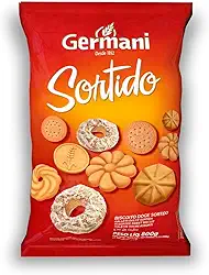 Biscoito Sortido Germani 800G, Germani Alimentos, Biscoito Doce Sortido, Vermelho, Combinação De Biscoitos Deliciosos, Receita Caseira Desde 1892