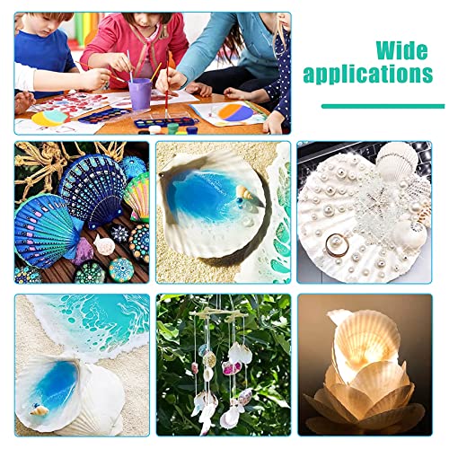 Image of Giftvest 10PCS Sea Shells White Scallop Shells for Crafts Baking Cooking Serving Food, 4-5 inch Large Natural Seashells for DIY Crafts Seashell Beach Decorations for Home Decor (Pack of 2)