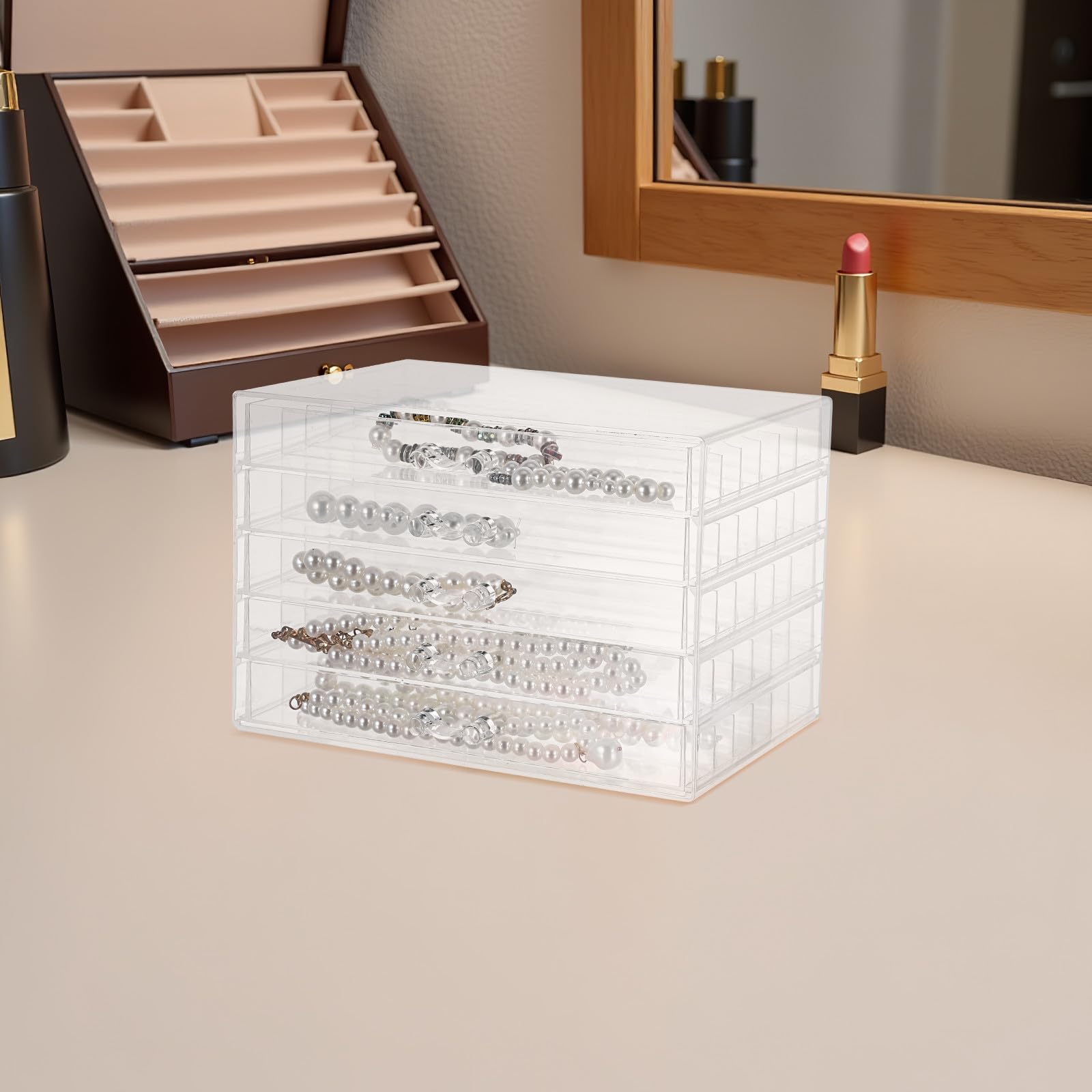 Caja Organizadora de Collares 5 Cajones de Plástico