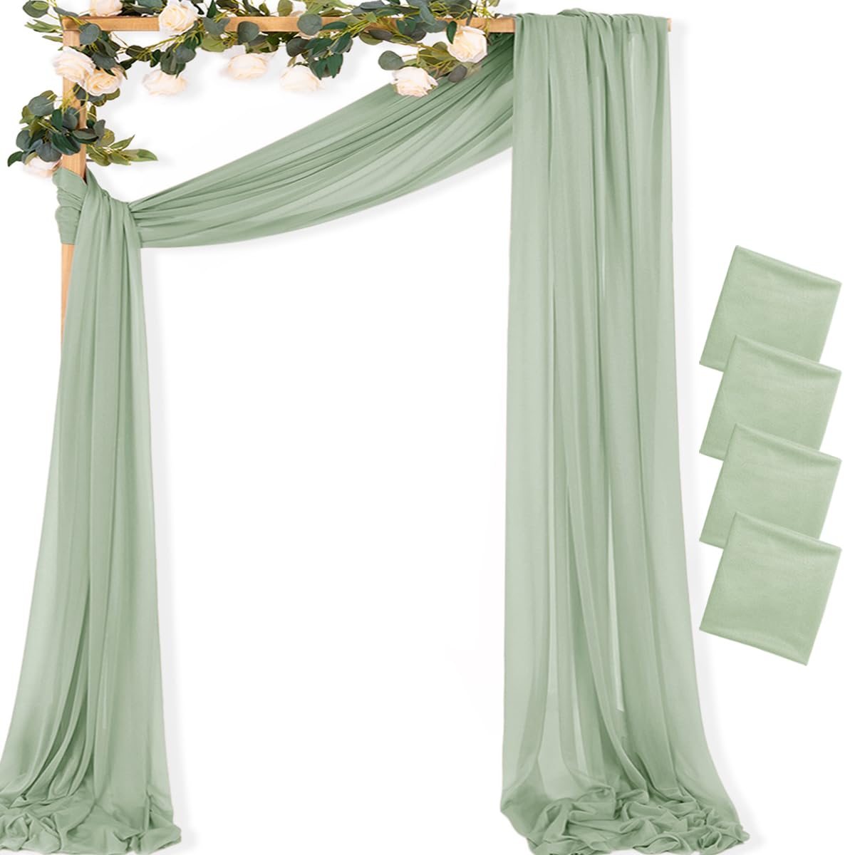 MLMC Sage Green Gauze Drapes