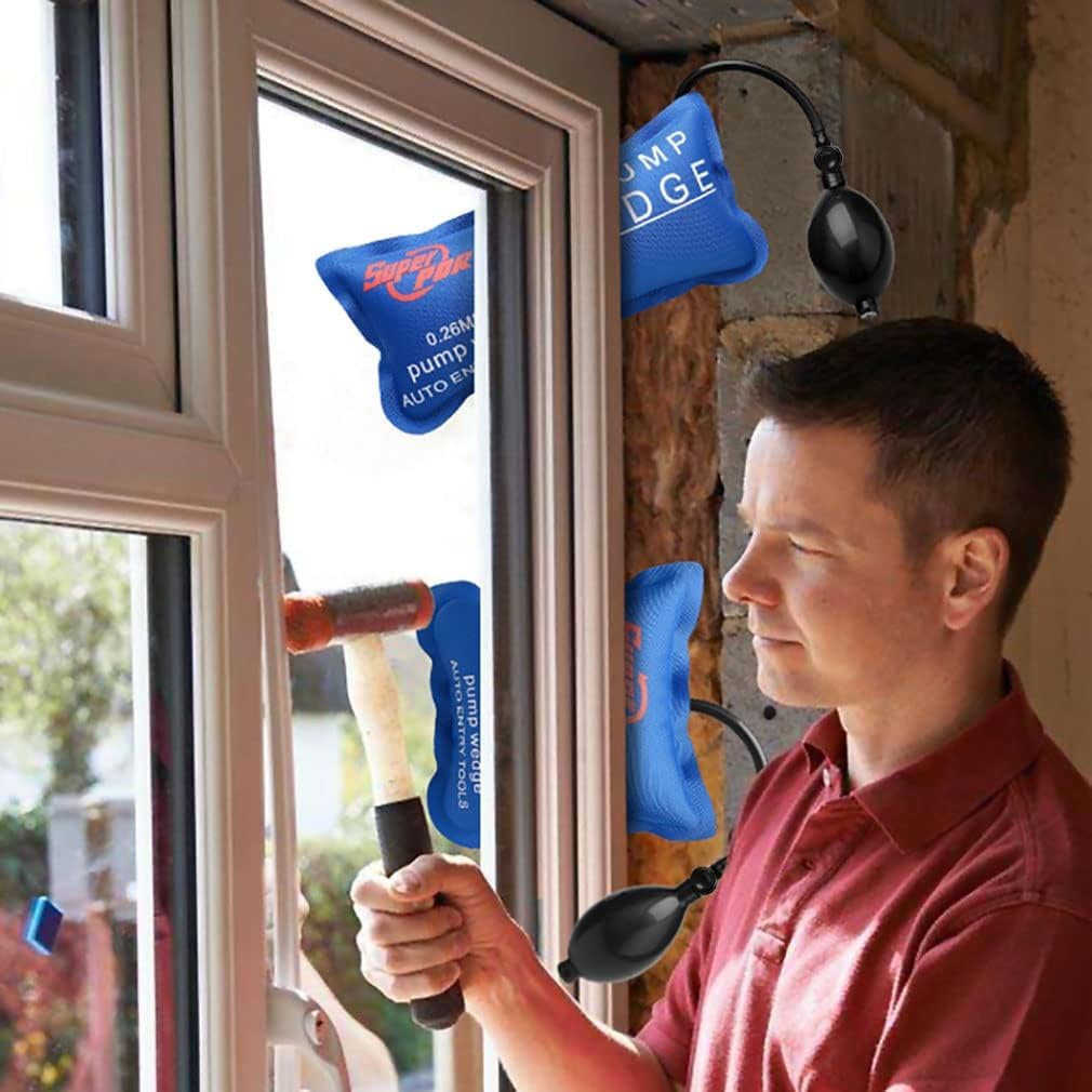 8 Stück Montagekissen Luftkissen, Hebekissen für die Tür und Fenster Montage Tragendes Gewicht von 300KG Pro Montagekissen, Air Pump Wedge Luftkeil Aufpumpen Kissen Auto