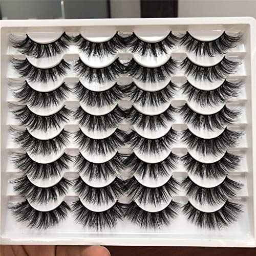 ALICROWN 16 Pairs Fake Eyelashes Fluffy Long Dramatic False Lashes Pack 3D Volume Mixed Lashes