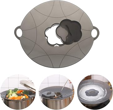 Silicone Spill Stopper Lid, Silicone Boil Over Safeguard Anti Spill Lid Cover Multi-Function Kitchen Cooking Tool for Cooking Pots from 7-10inches