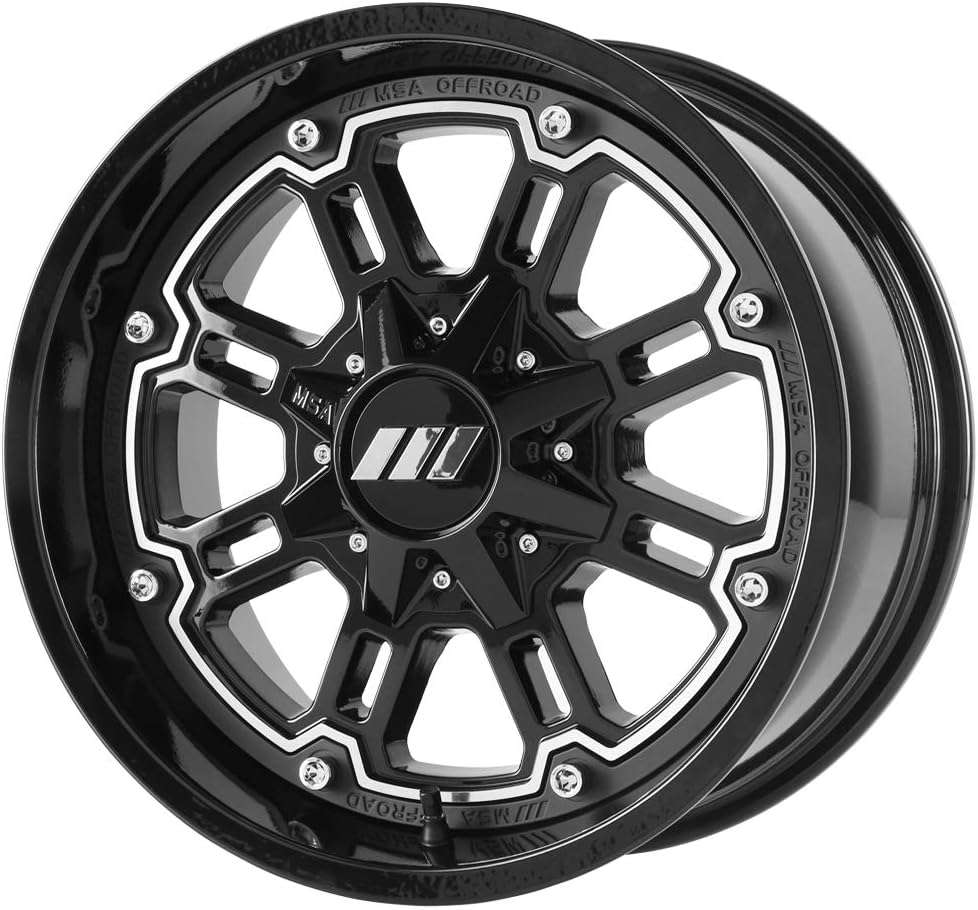 MSA OFFROAD WHEELS M30 THROTTLE Machined Gloss Black Wheel Chromium (hexavalent compounds) (14 x 7. inches /4 x 132 mm, 0 mm Offset)