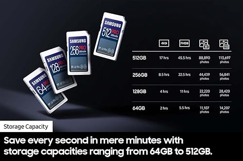 Miniatura 4 de SAMSUNG PRO Ultimate - Tarjeta de memoria SDXC de 64 GB, hasta 200 MBs, 4K UHD, UHS-I, C10, U3, V30, A2 para cámaras réflex digitales, cámaras sin