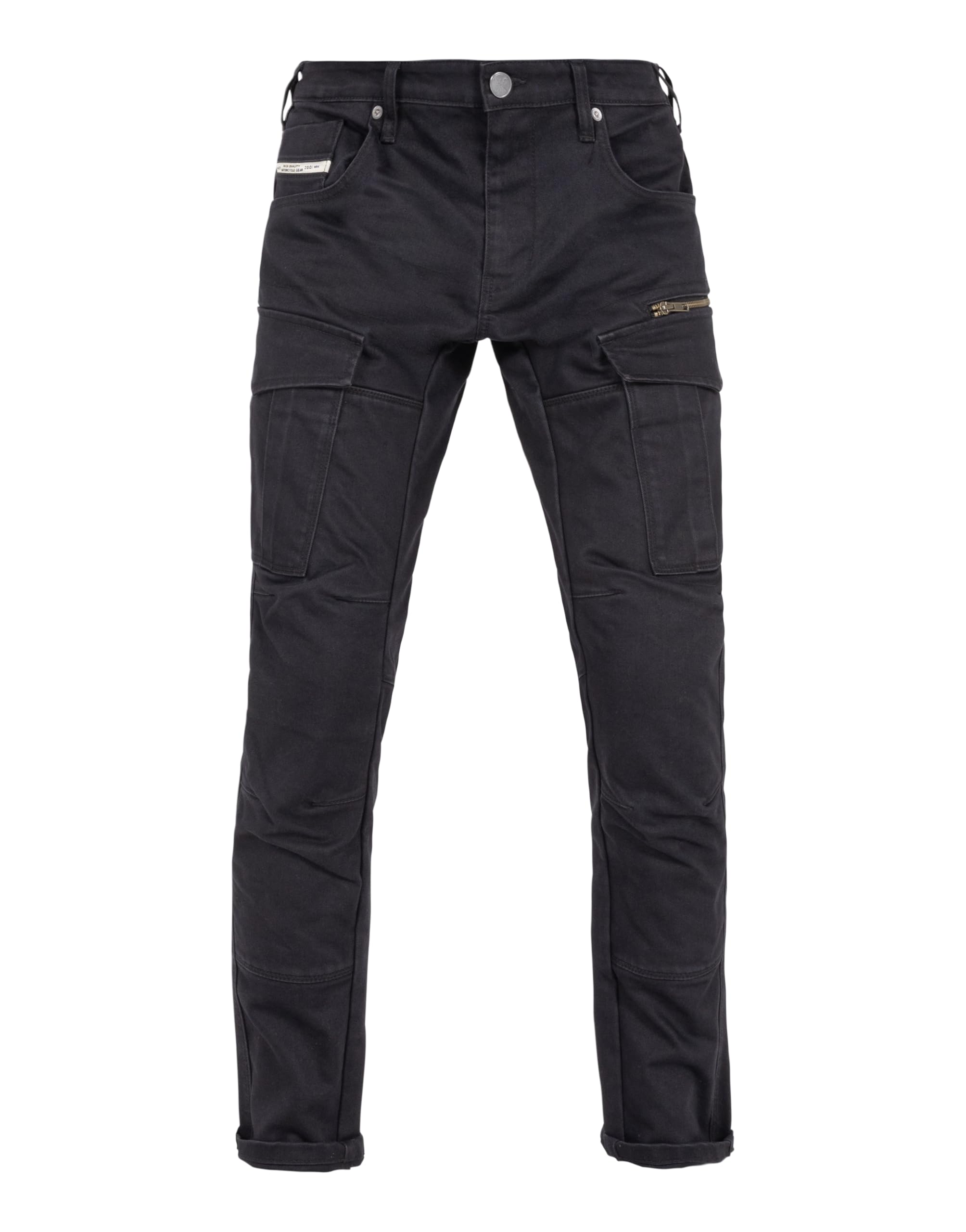 Photo 1 of John Doe Defender Mono Motorcycle Cargo Pants for Men - Tapered Fit Riding Pants with AAA XTM-Fiber Protection, Stretch Comfort & Water-Repellent Urban Design - Black - 34/34