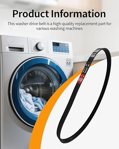 Miniatura 4 de 253C1275P001 (Correa Polyv 61) Correa de transmisión de arandela se adapta a LG, GE, Kenmore Washer y más reemplaza EDR5P001X1