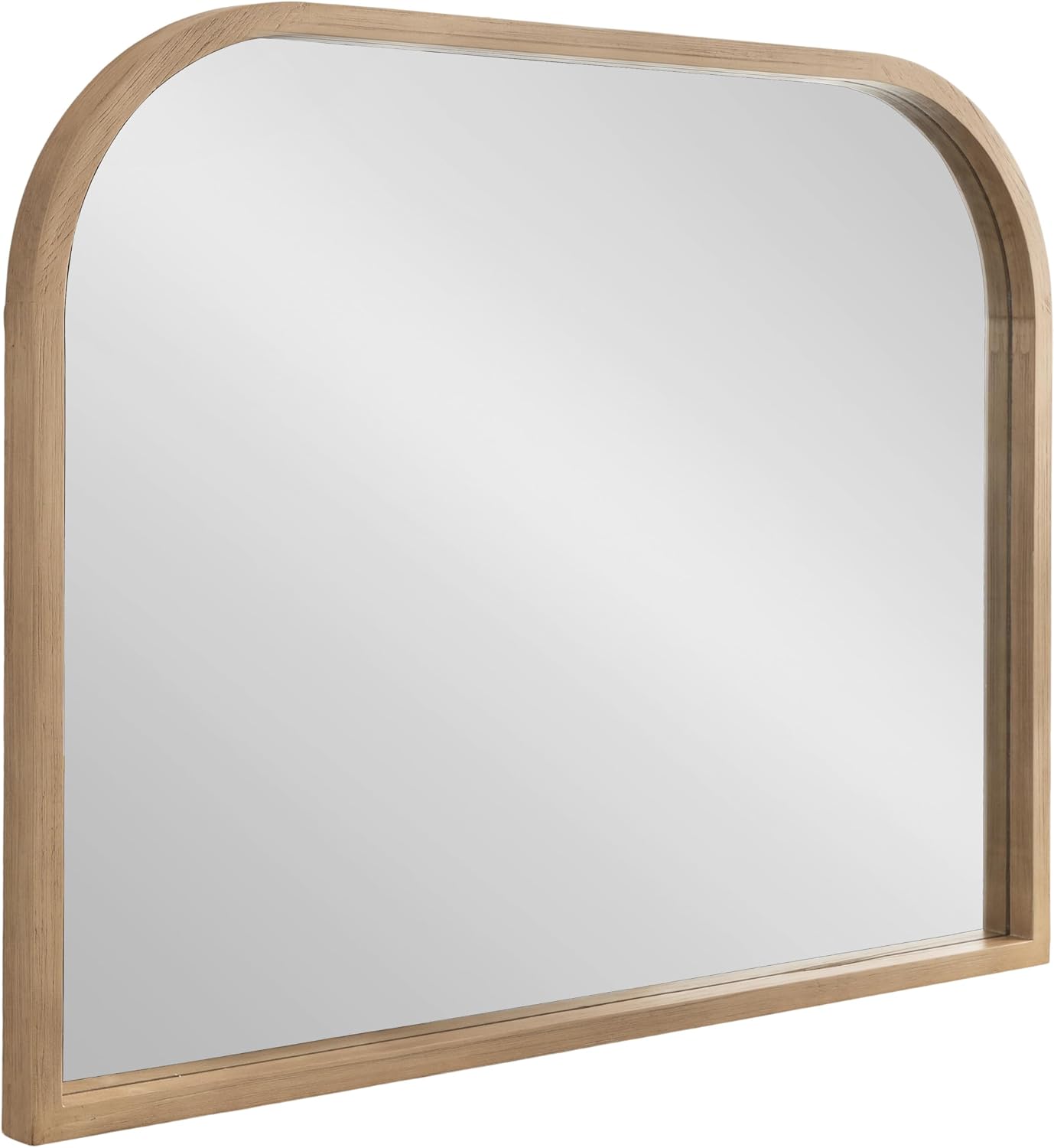 Kate and Laurel Occonor Modern Wooden Arched Mirror, 36 x 28, Natural, Transitional Arch Wall Mirror with Geometric Shape for Use as Bathroom Mirror for Vanity or Fireplace Mantel Mirror