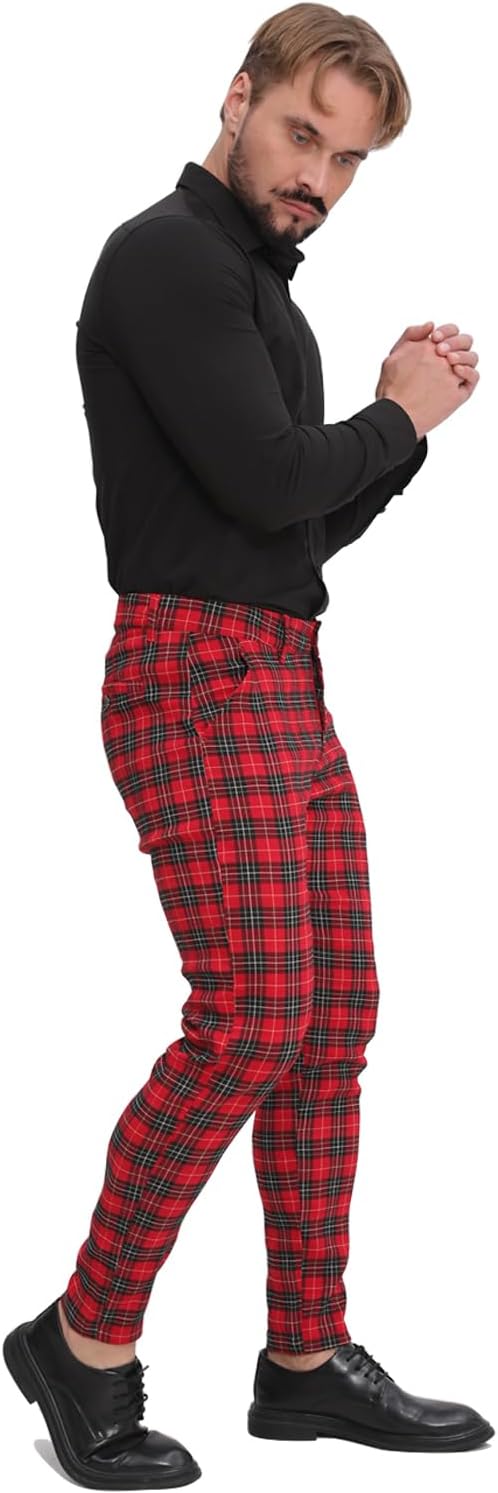 ALLELMS Mens Chinos Slim Fit Stretch Flat-Front Skinny Dress Pants - Image 5