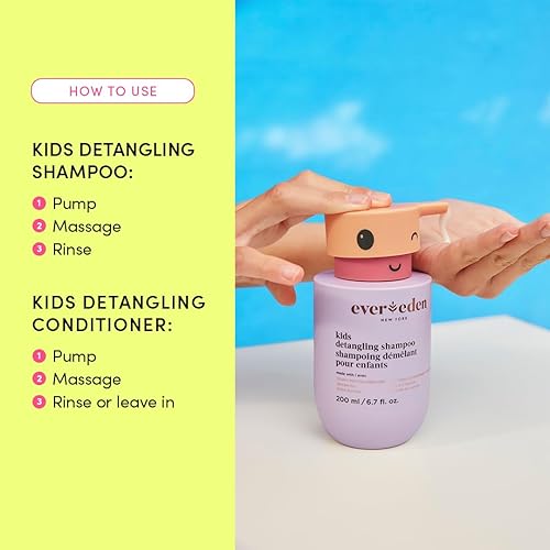 Miniatura 7 de Evereden Paquete de rutina para niños, champú y acondicionador desenredante Happy Hair Duo + Happy Face Duo Multi-Vitamina Face Wash para niños y