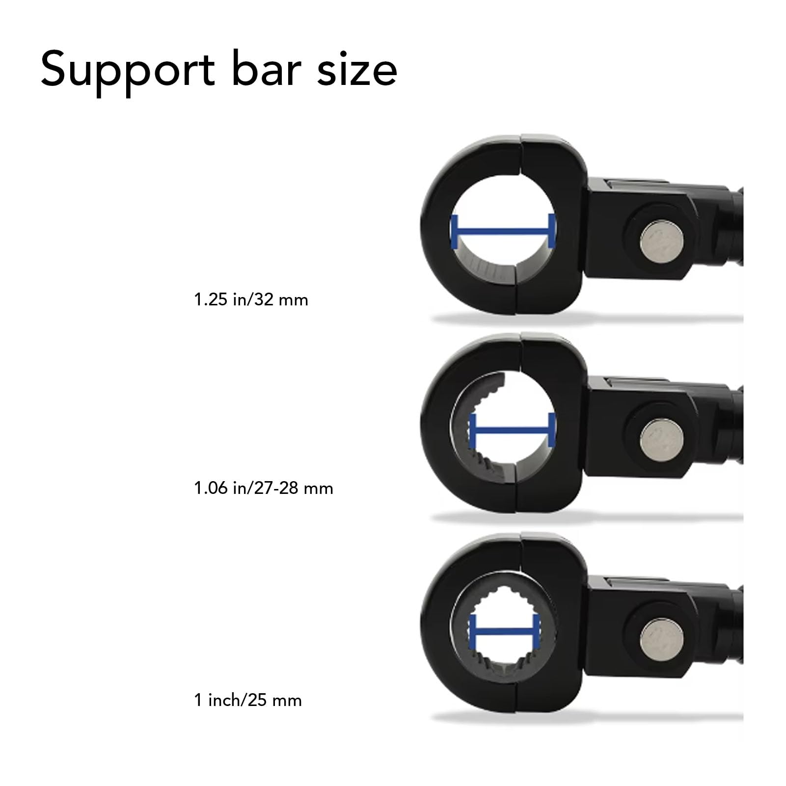 Shkalacar 1 par de Estriberas de Motocicleta, Estriberas Plegables Ajustables, Aleación de Aluminio T6063, Agarre Mejorado, Ajuste Universal, para Barra de 1 Pulgada, 1,06