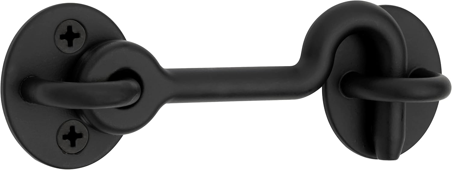 National Hardware N700-153 Sliding Door Privacy Hook, Mounting Hardware Included, 4-Inches, Matte Black