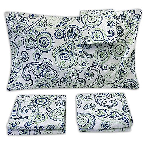 1500 Supreme Collection Extra Soft Modern Paisley Pattern Sheet Set, Full - Luxury Bed Sheets Set With Deep Pocket Wrinkle Free Bedding, Trending Printed Pattern, Full Size #TOP2