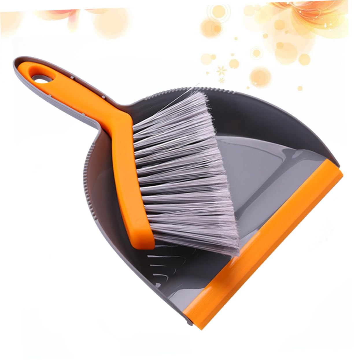 CHILDWEET Mini Broom and Dustpan Compact Cleaning Tools for Desktop Use Comfortable Grip Soft Brush Hair for Spaces and Gray and Orange