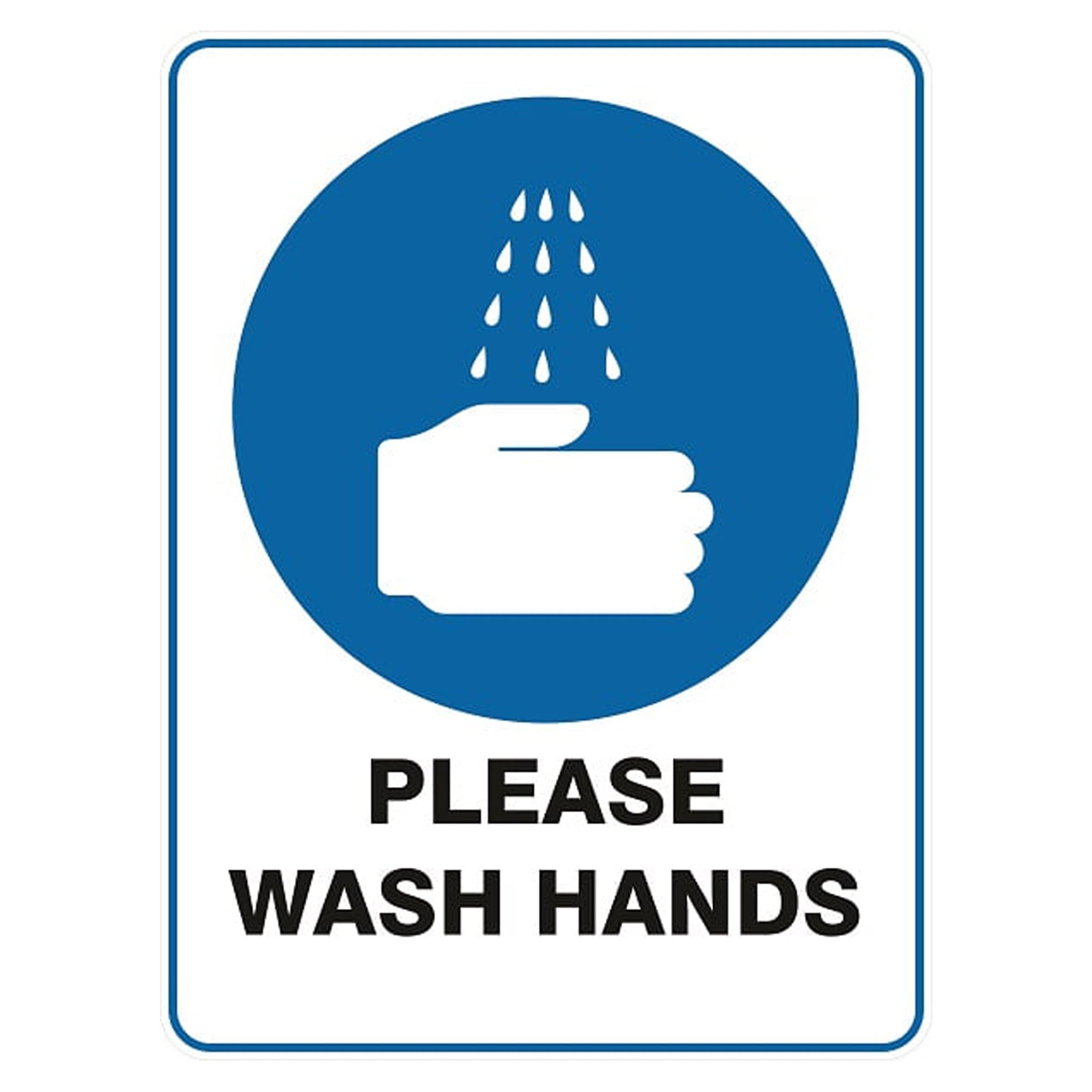 Please Wash Hands Mandatory Signs Metal Tin Sign 8 x 12 inch for Industrial & Commercial