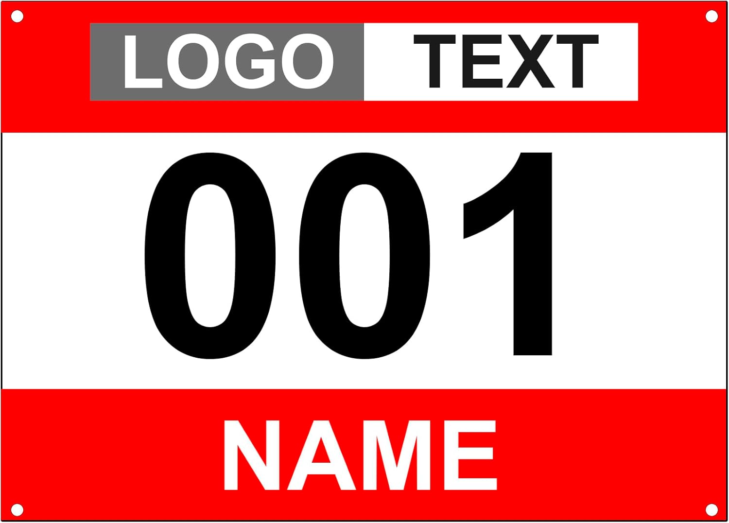 Muka Custom Race Bibs, Tyvek Bib Numbers 001-200, 8-1/4 x 6 Inch Full Printing Marathon Race Number