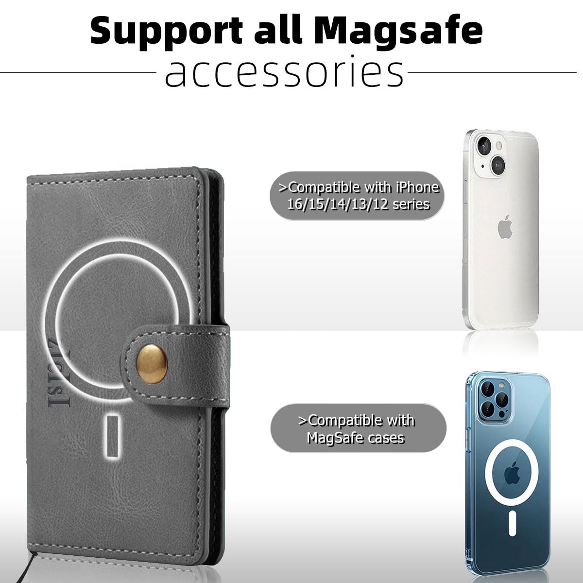 Amazon.com: ZICISI Magsafe Phone Wallet,Magnetic Wallet for iPhone