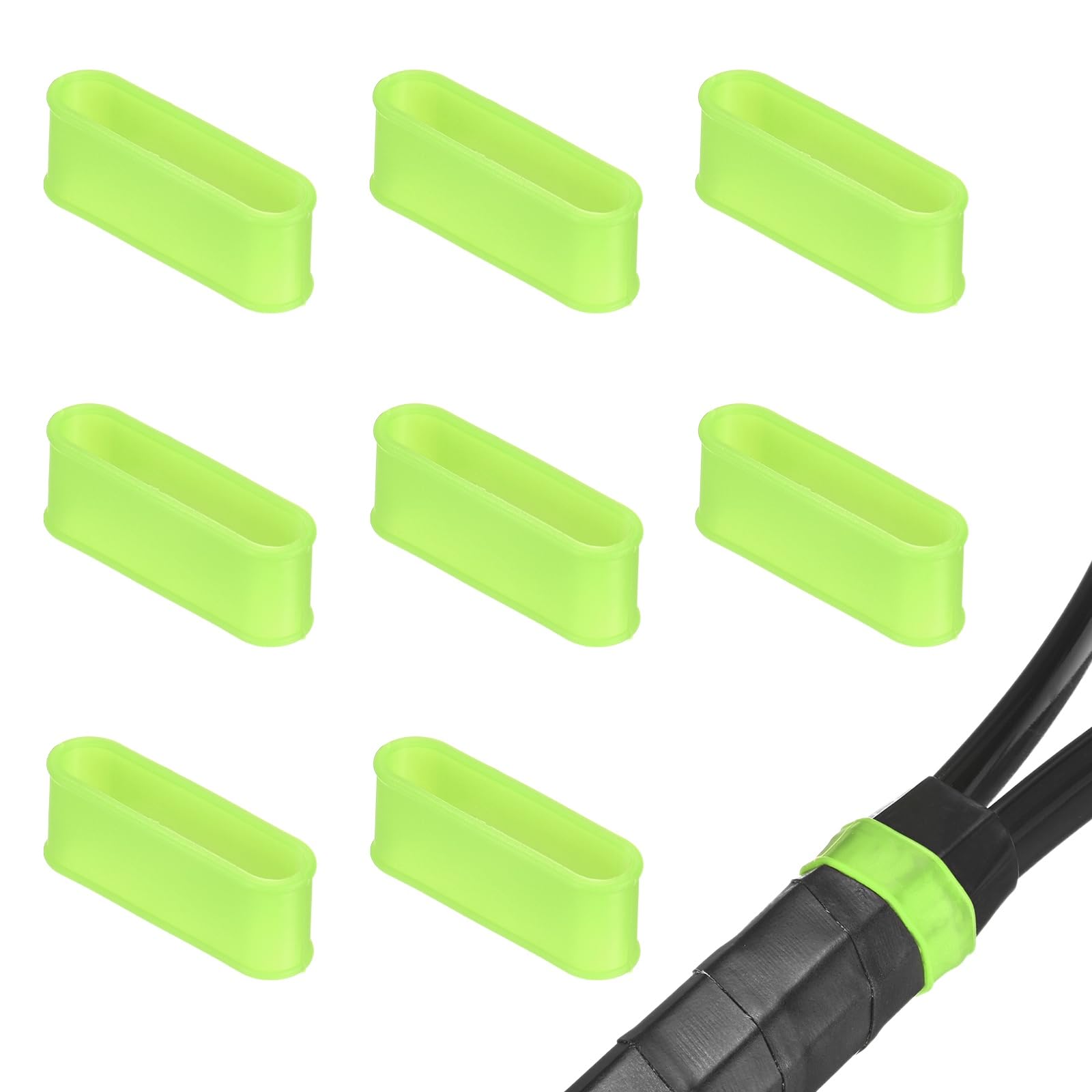 M METERXITY 8-Pack Non-Slip Tennis Racket Silicone Rings, Green