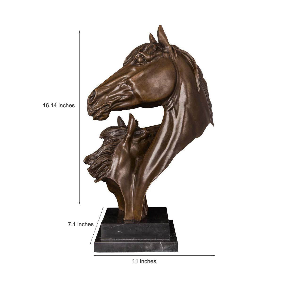 Amazon.co.jp: ブロンズ 馬 母子 頭像 動物 彫刻 置物 ビンテージ