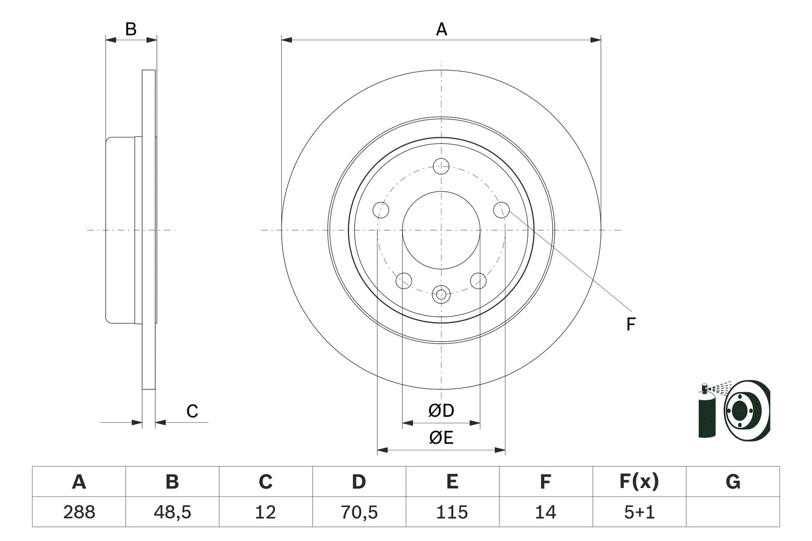 Bosch BD2828 Tarcze hamulcowe - Oś tylna - Certyfikat ECE-R90-1 zestaw 2 tarcz