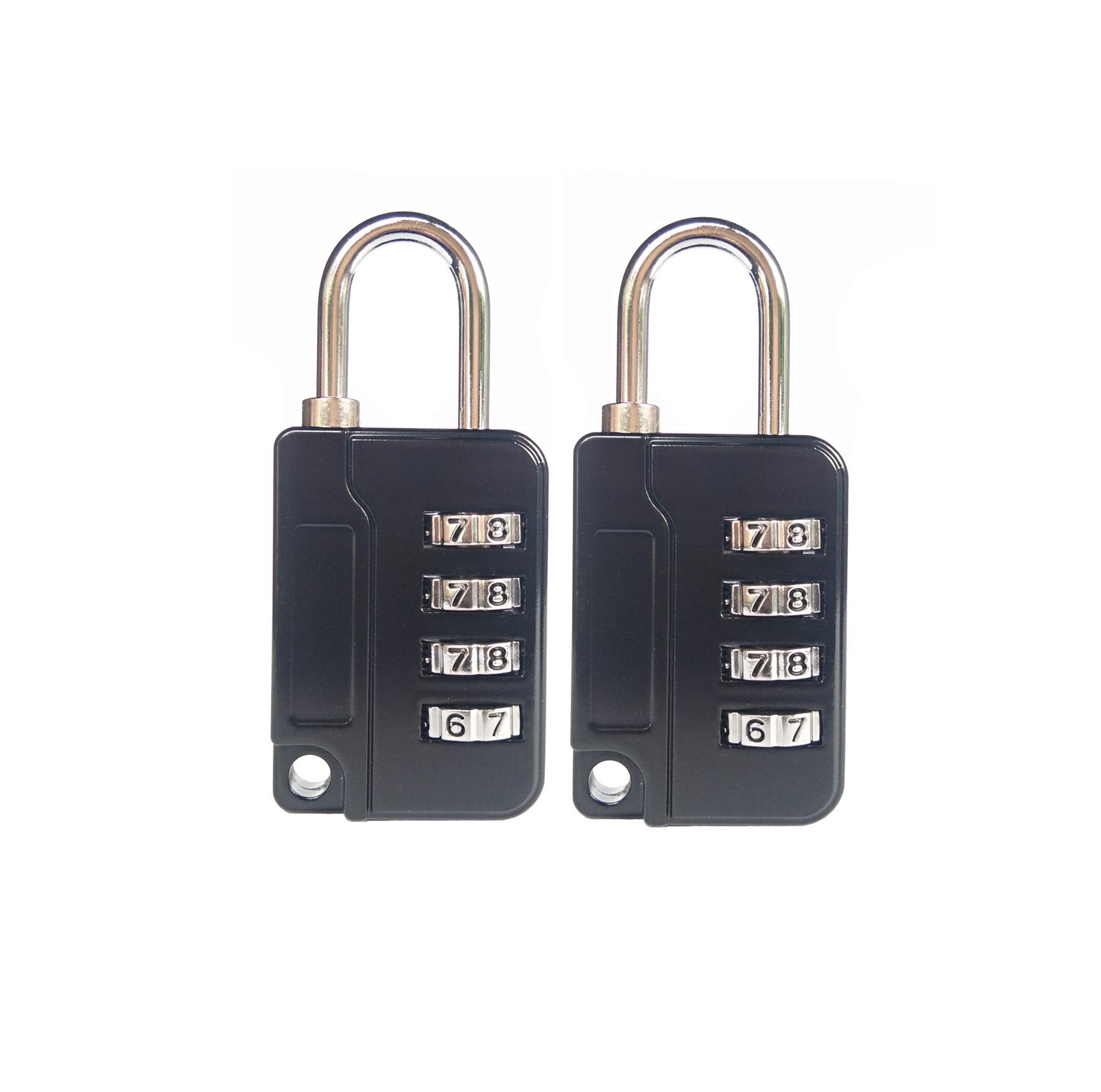 4 Digit Combinations Padlock The Safe Cipher Lock, for Gym Outdoor & School Employee Locker, Toolbox, Fence, Hasp Cabinet, Resettable Combo Locks (Black 2 Pack)