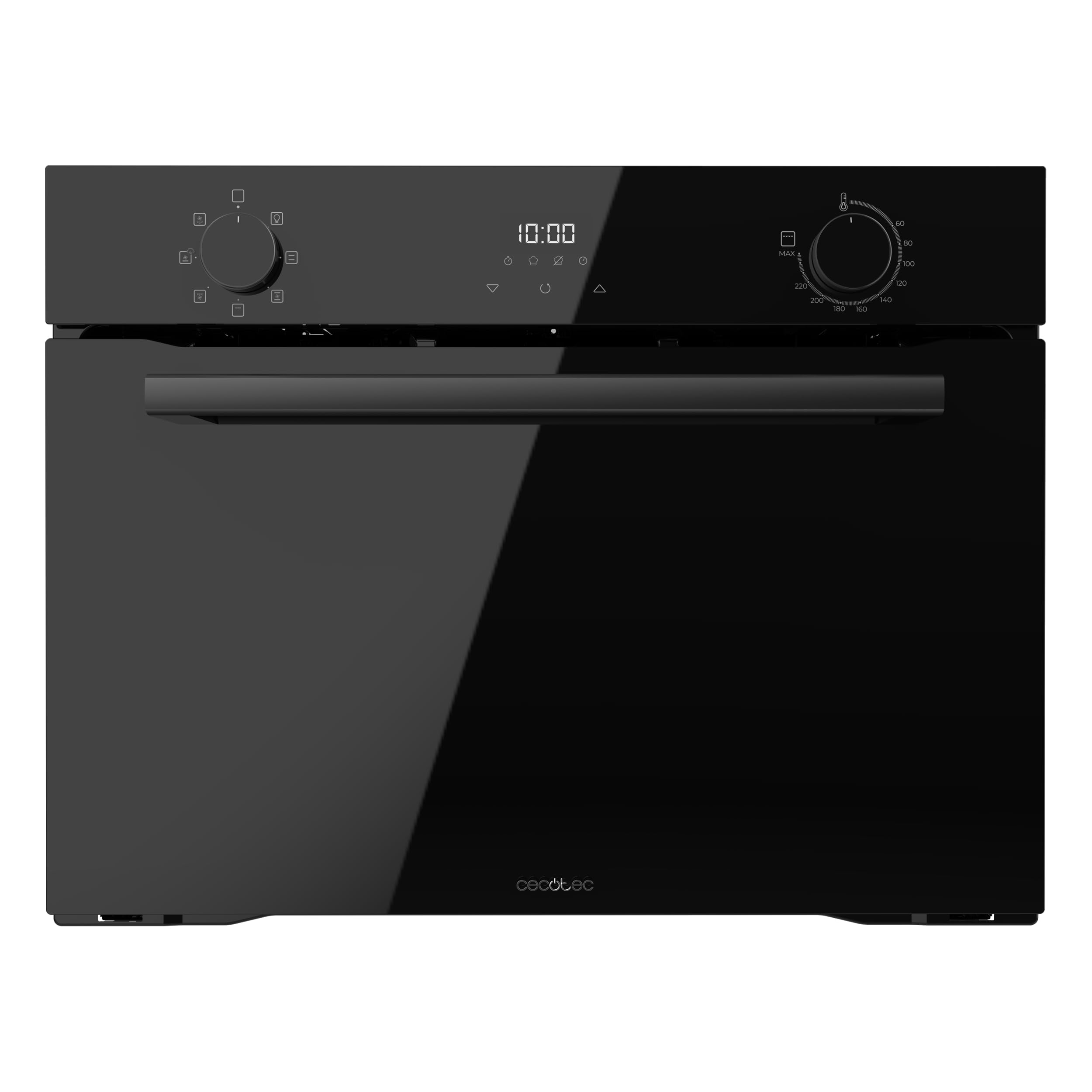 Cecotec Horno Integrable Multifunción de 53L Bolero Hexa M224500 Glass Black A. 2600W, 7 Funciones con Grill, Defrost, Steam Assist, Bajo Consumo, Fácil Limpieza, Control Táctil, Ventilador