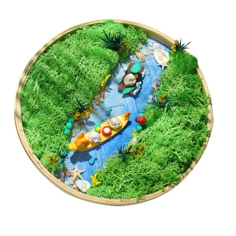 Amazon.co.jp: 親子森の苔絵 絵画ウォーマー素材キット手作り竹編み 