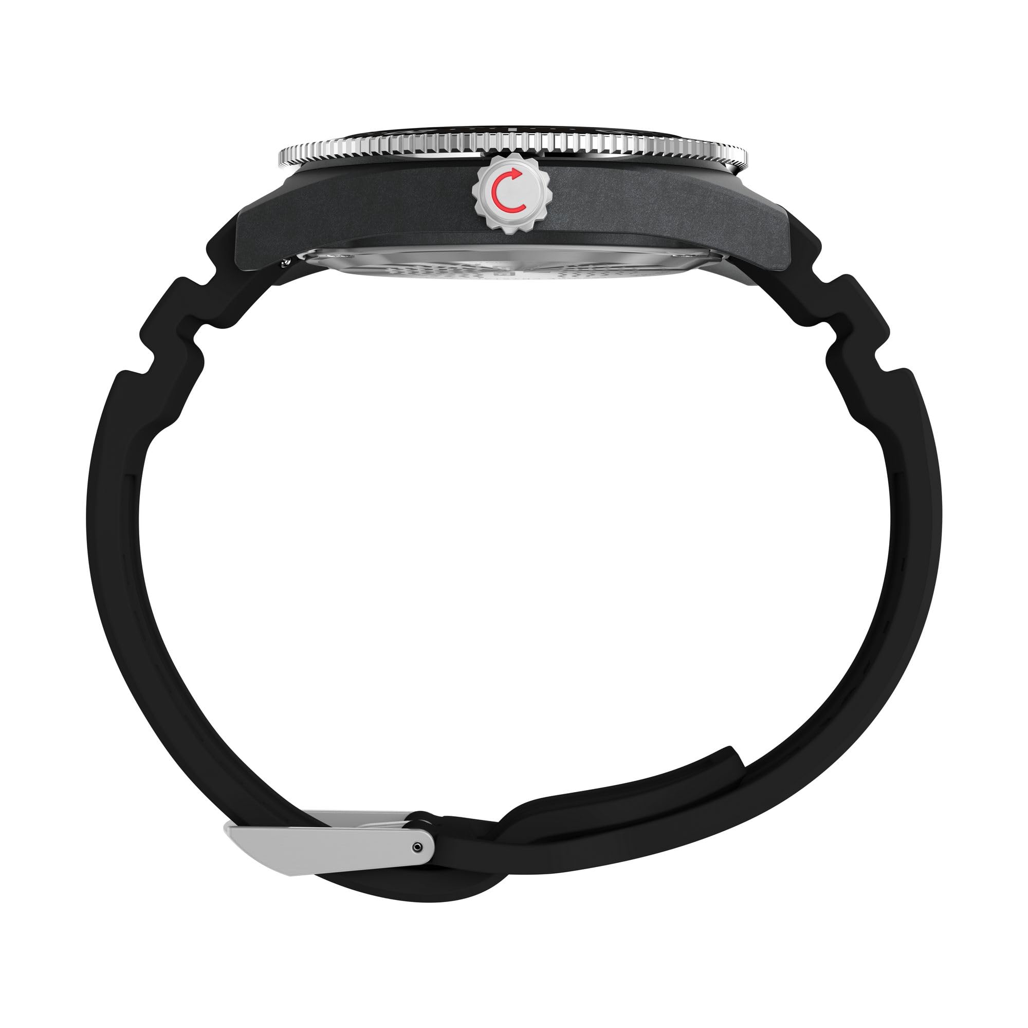 Timex Orologio da uomo Deep Water Reef 43mm - Cinturino nero quadrante nero cassa in acciaio inossidabile