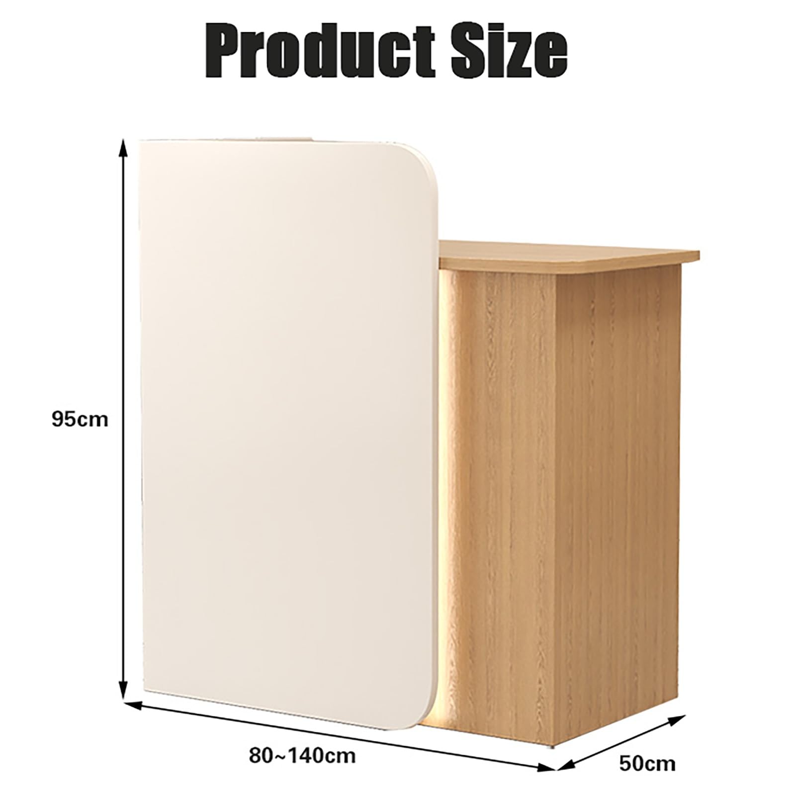 Rezeptions-Theke für Kasse und Einzelhandel, kleiner Kassentisch mit abschließbarer Schublade und Stall, Rezeptionsmöbel (140 x 45 x 95 cm), handelsübliche Qualität