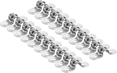 Miniatura 31 de HARFINGTON 10 abrazaderas de conducto de 3/16 pulgadas de 0.197 in, abrazadera de tubo M5 U, correa de tubo rígida de acero inoxidable, soporte