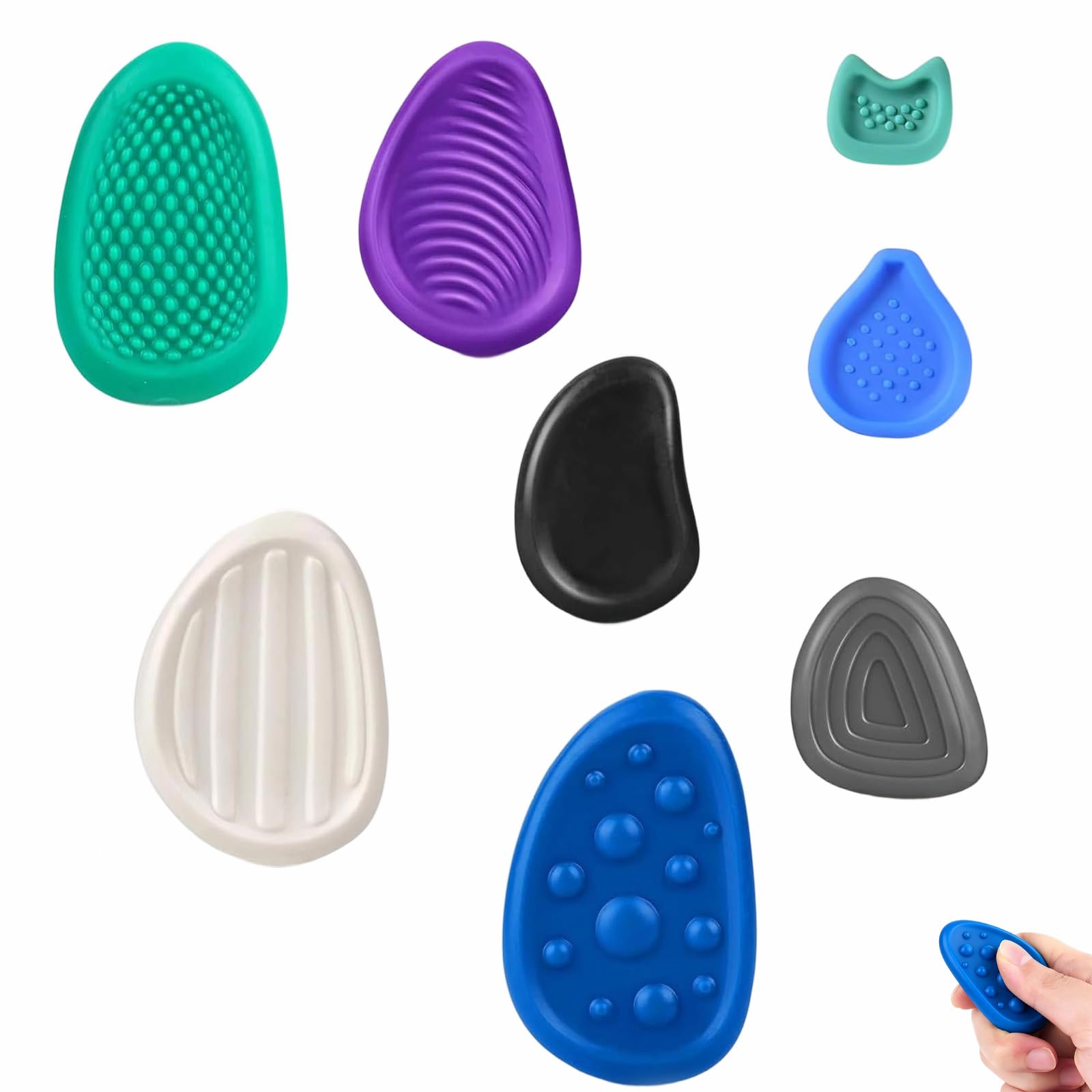 Lot de 6 pierres sensorielles anti-stress aux couleurs aléatoires pour enfants