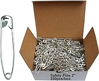 Otylzto 2-Inch Nickel-Plated Safety Pins, 250-Pack Rust-Resistant Strong Steel for Laundry, Dry Cleaning & Crafts