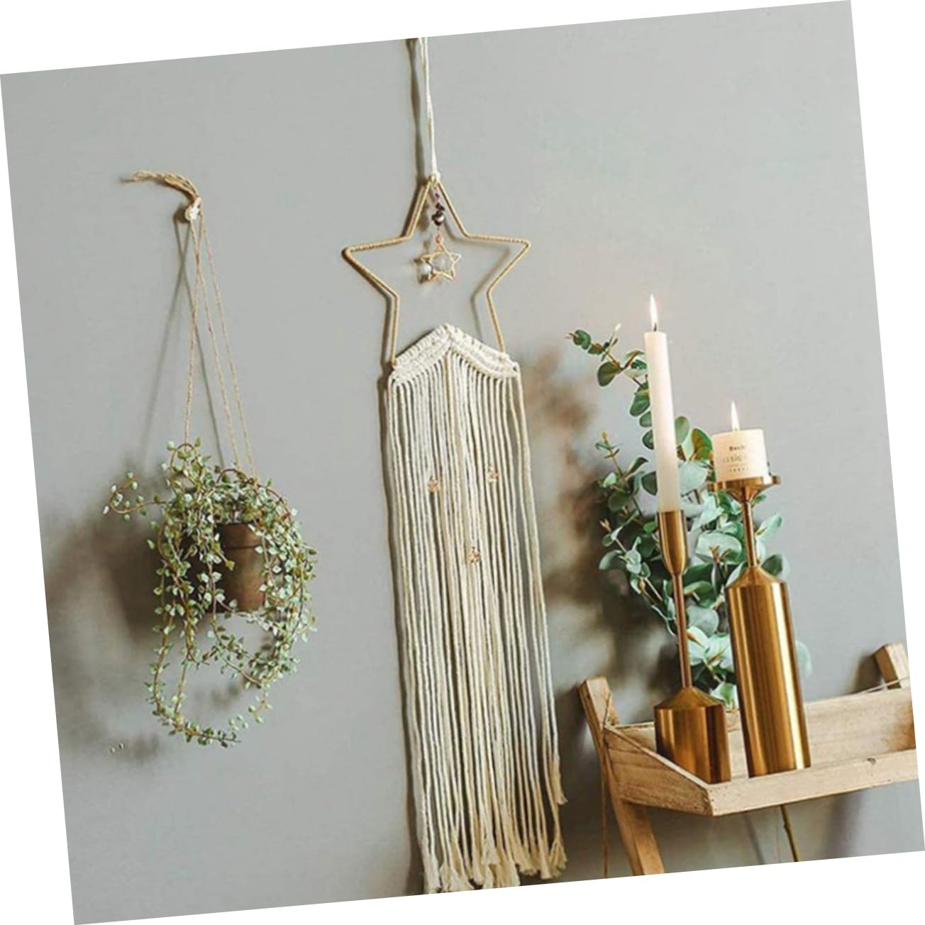 Alipis Decorazione a Forma di Stella a Cinque Punte in Metallo Dorato, Robusta e Sicura, Ornamento Appendibile per Decorazioni Festive, per Ambienti Interni