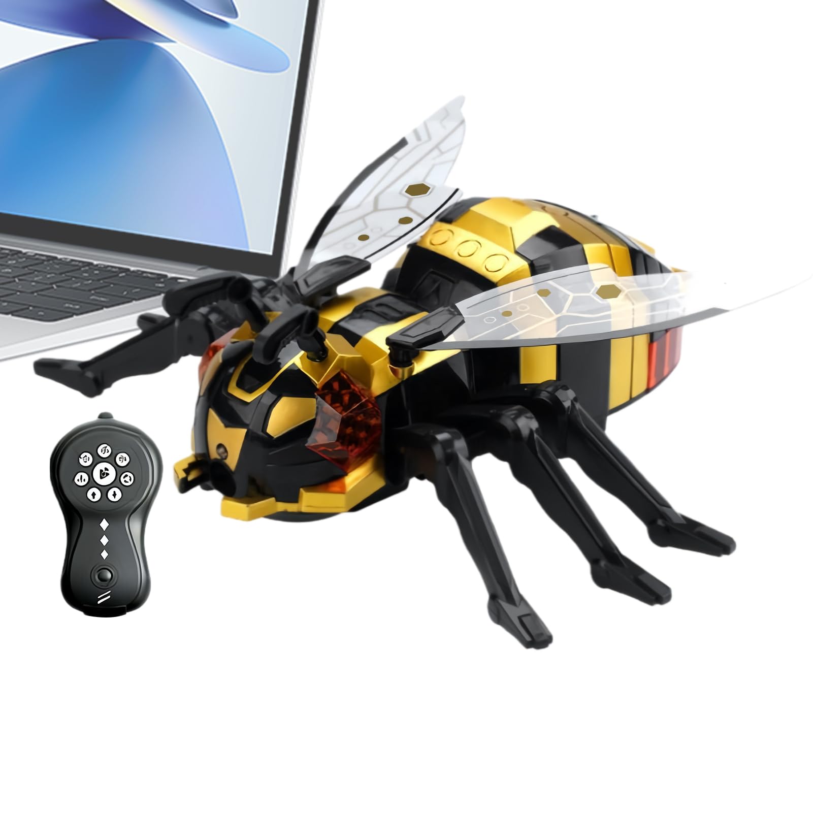 Generico Jouet 'Abeille Télécommandé - Jouet Drôle De Blague d'abeille Robot avec Lumière Sonore Spray | Robot RC Animal Rampant pour Garçons, Filles, Maison, pour Fêtes, Plancher