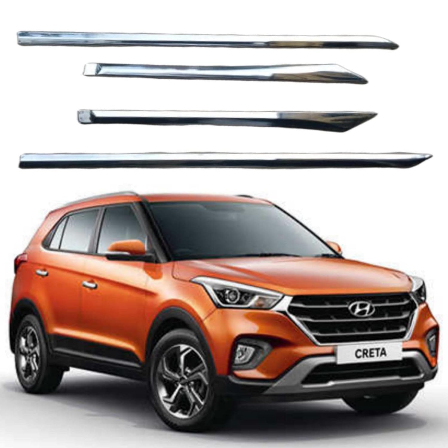 DS ENTERPRISE Full Chrome Side Beading Moulding with 3M Adhesive Tape